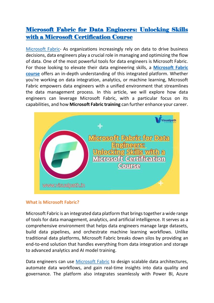 microsoft fabric for data engineers unlocking