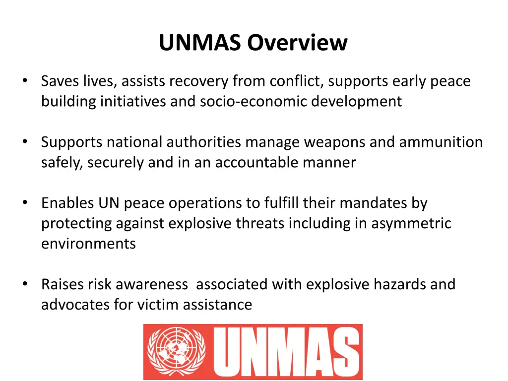 unmas overview