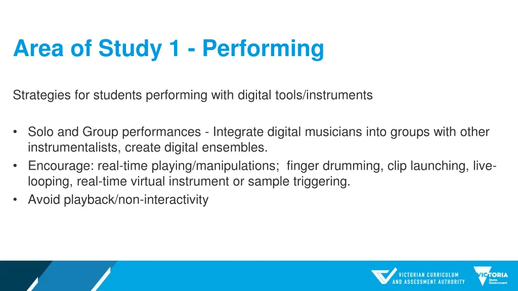 area of study 1 performing