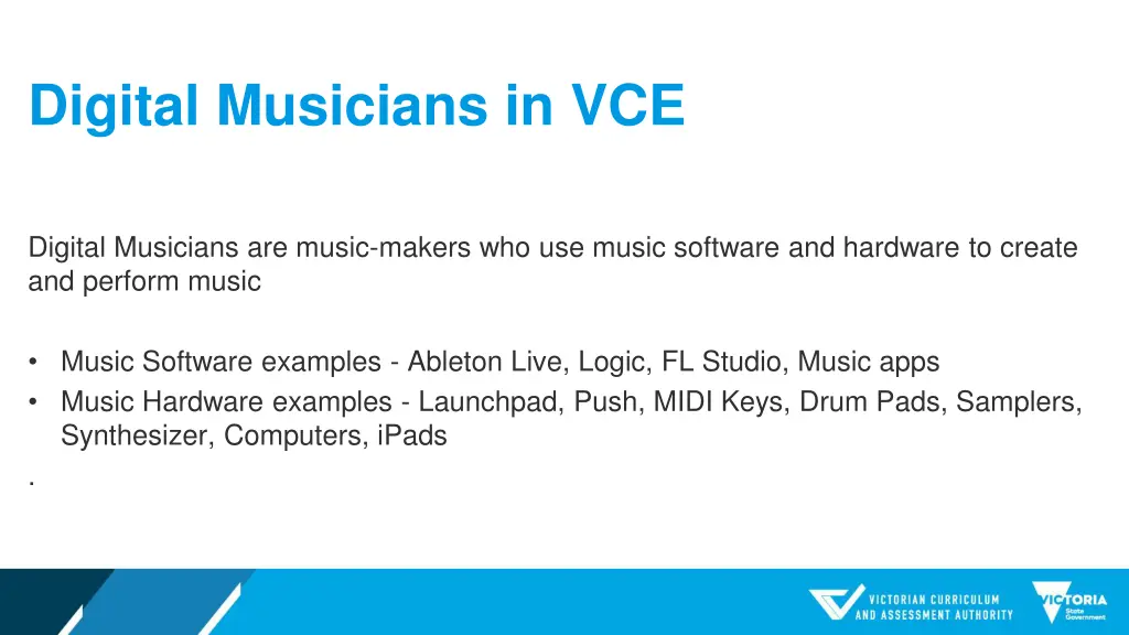 digital musicians in vce