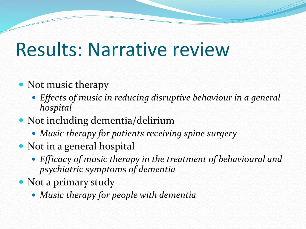 results narrative review
