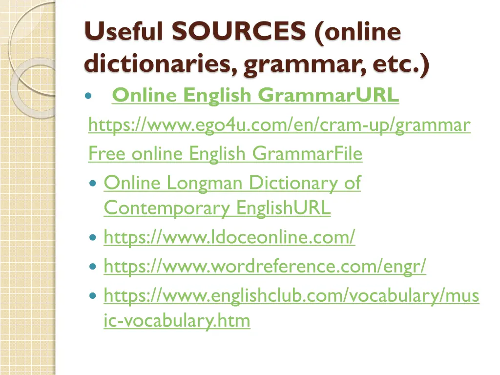 useful sources online dictionaries grammar