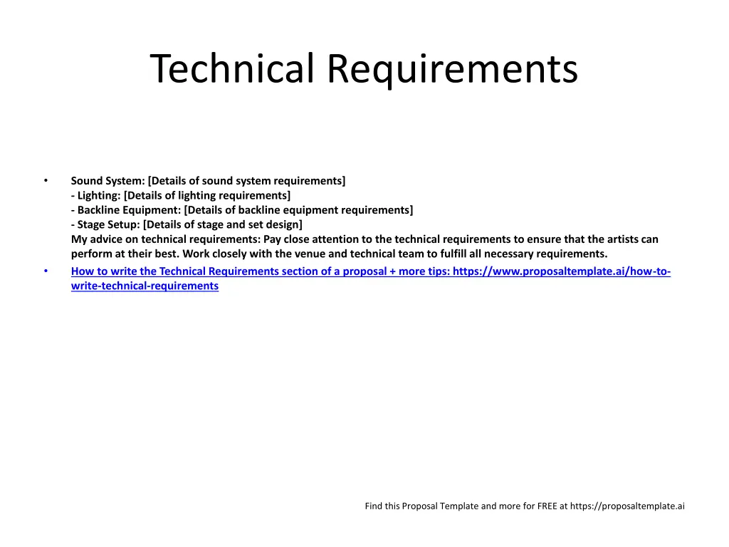 technical requirements