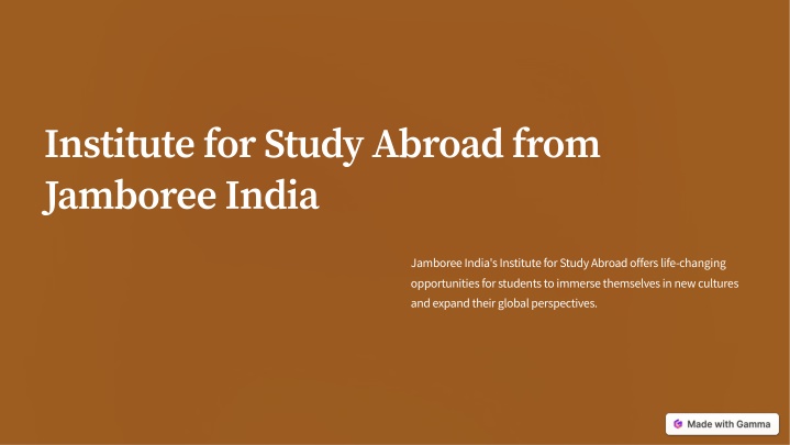 institute for study abroad from jamboree india