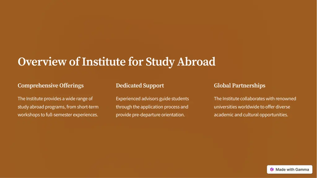 overview of institute for study abroad