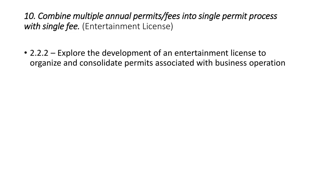 10 combine multiple annual permits fees into