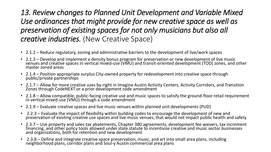 13 review changes to planned unit development