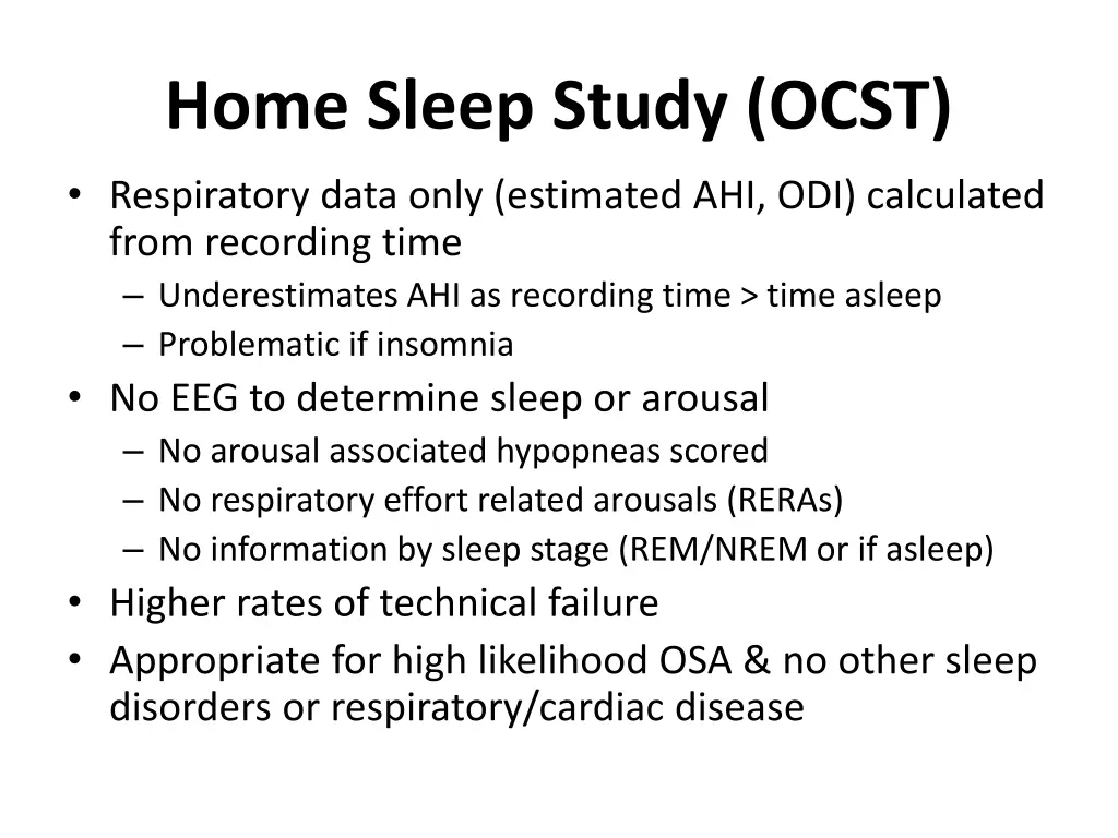 home sleep study ocst