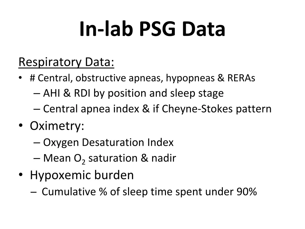 in lab psg data