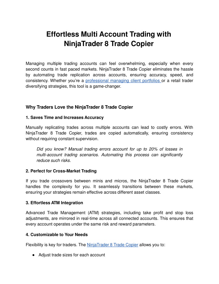 effortless multi account trading with ninjatrader