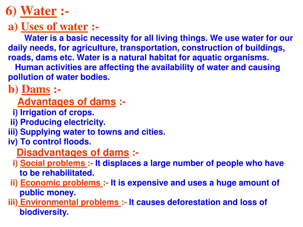 6 water a uses of water water is a basic