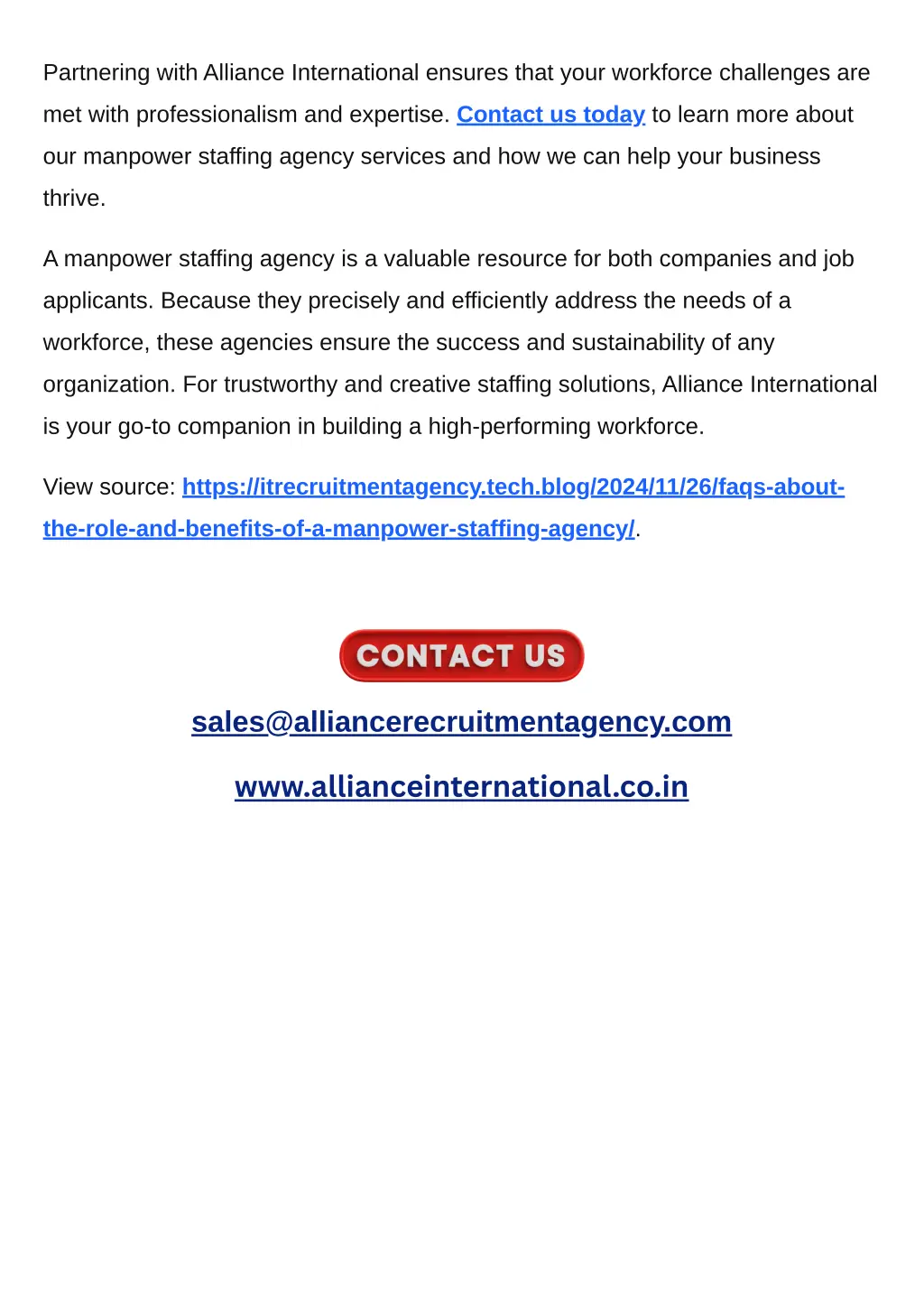 partnering with alliance international ensures