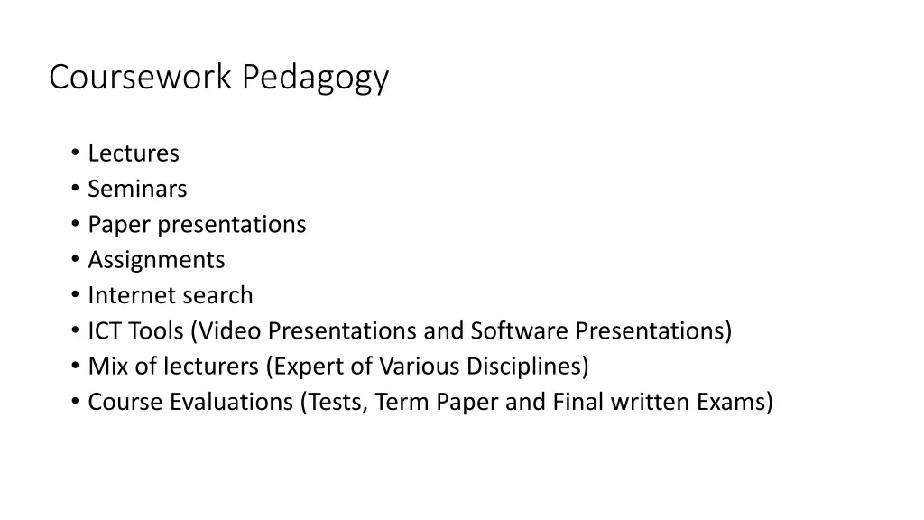 coursework pedagogy