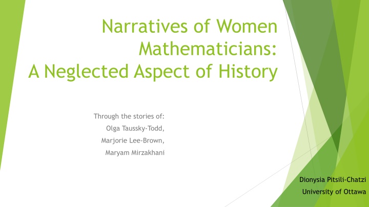 narratives of women mathematicians a neglected