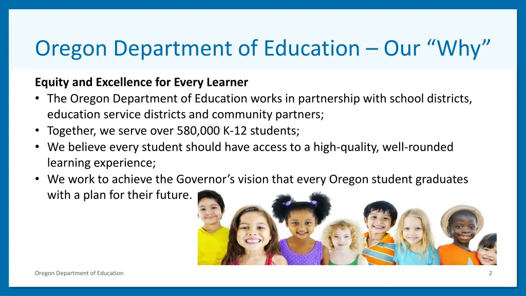 oregon department of education our why