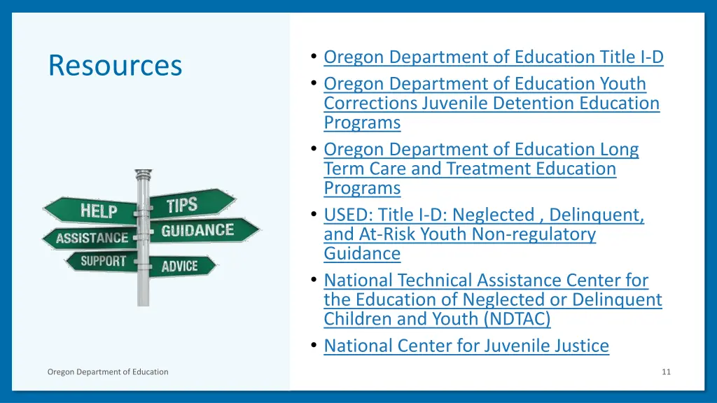 oregon department of education title i d oregon