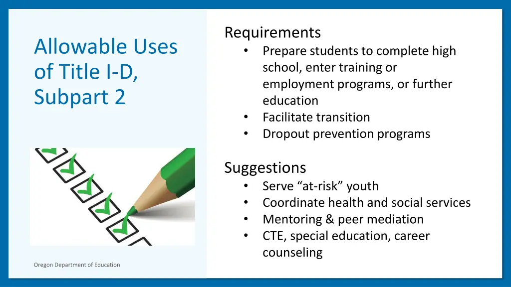 requirements prepare students to complete high