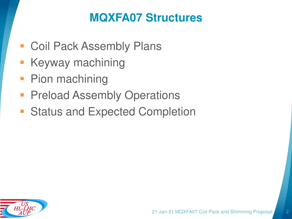 mqxfa07 structures