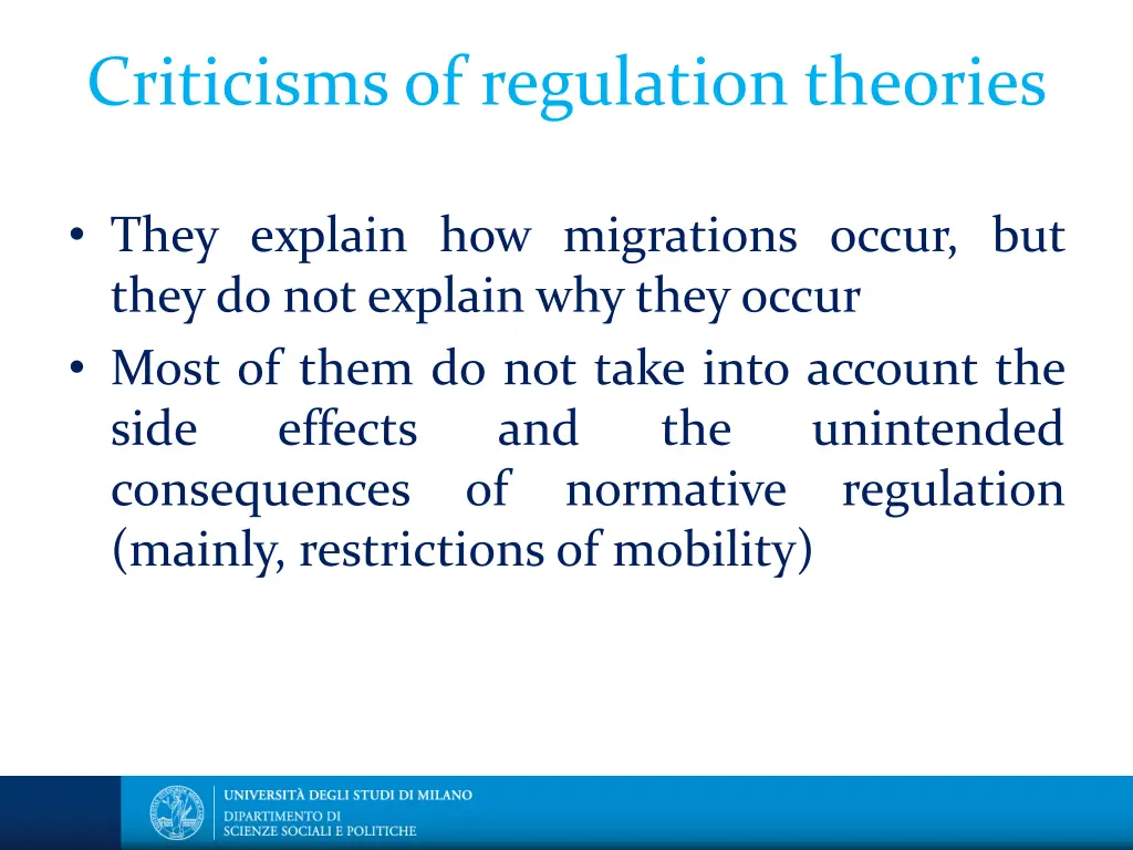 criticisms of regulation theories