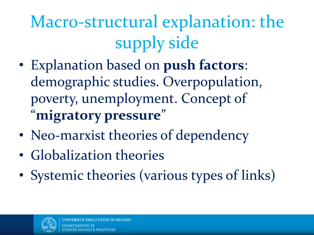 macro structural explanation the supply side