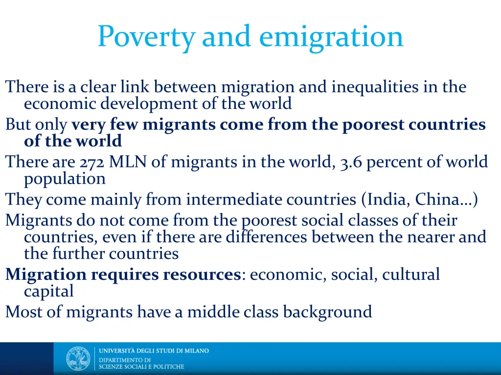 poverty and emigration