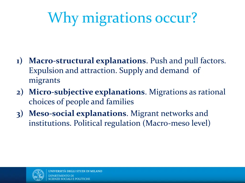 why migrations occur