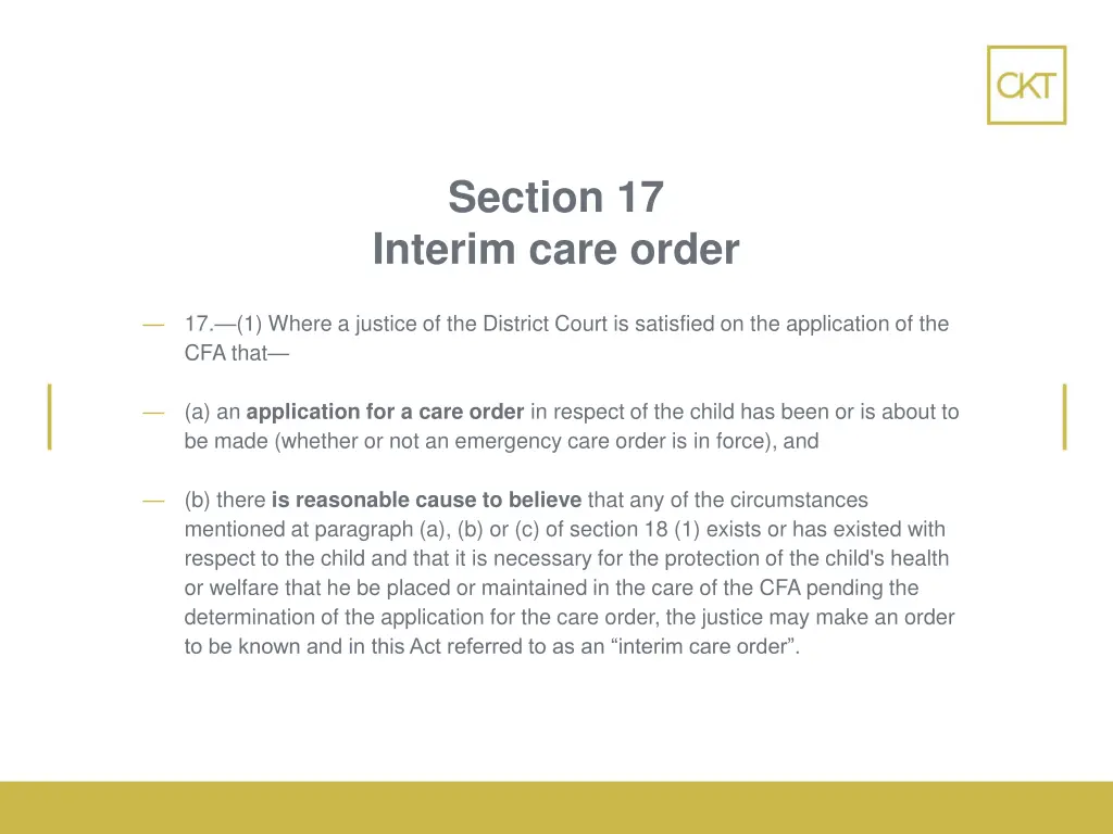 section 17 interim care order 1