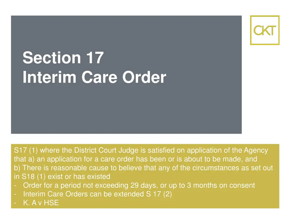 section 17 interim care order