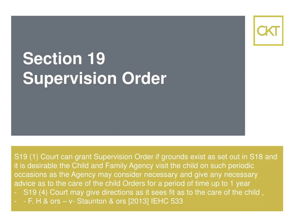 section 19 supervision order