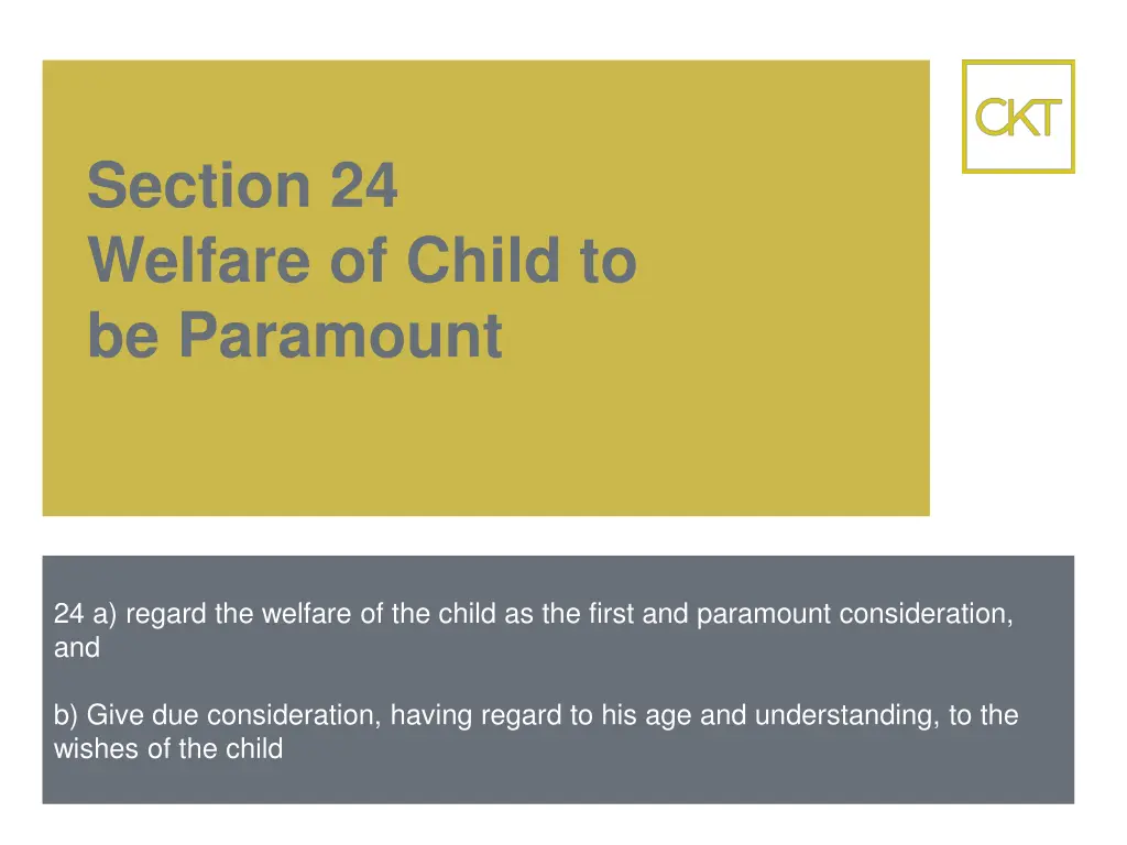 section 24 welfare of child to be paramount