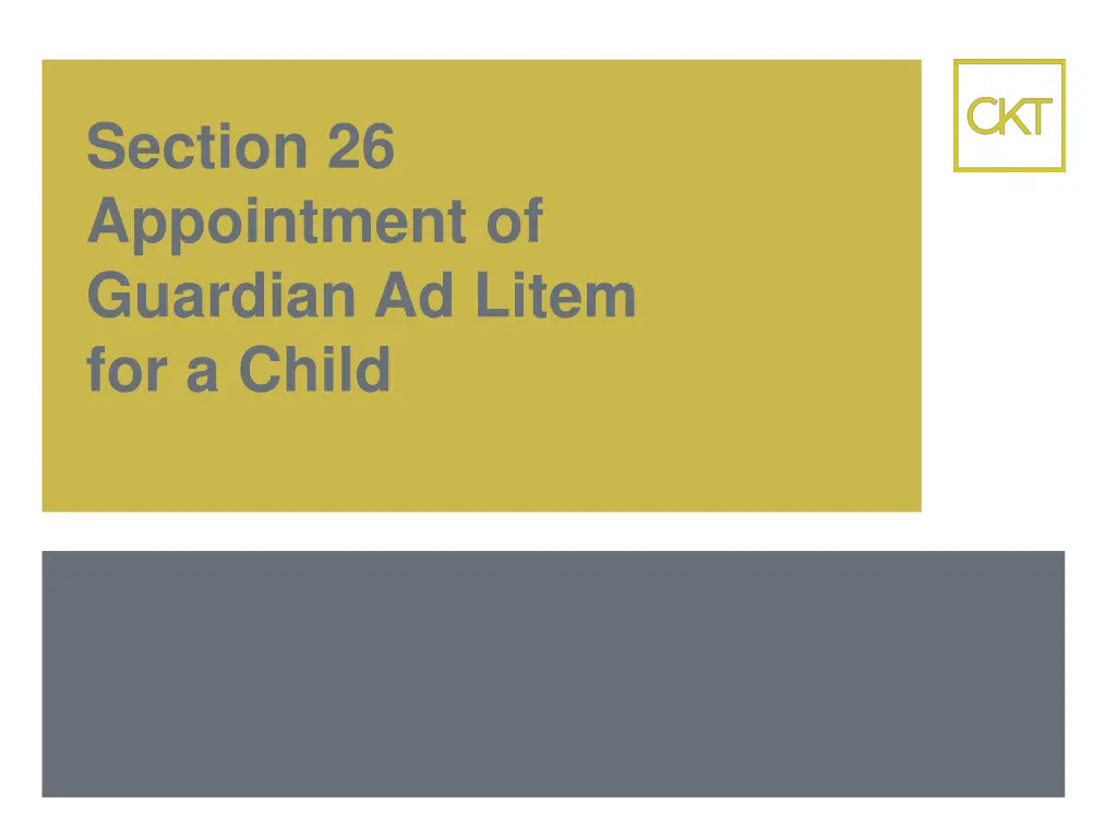 section 26 appointment of guardian ad litem