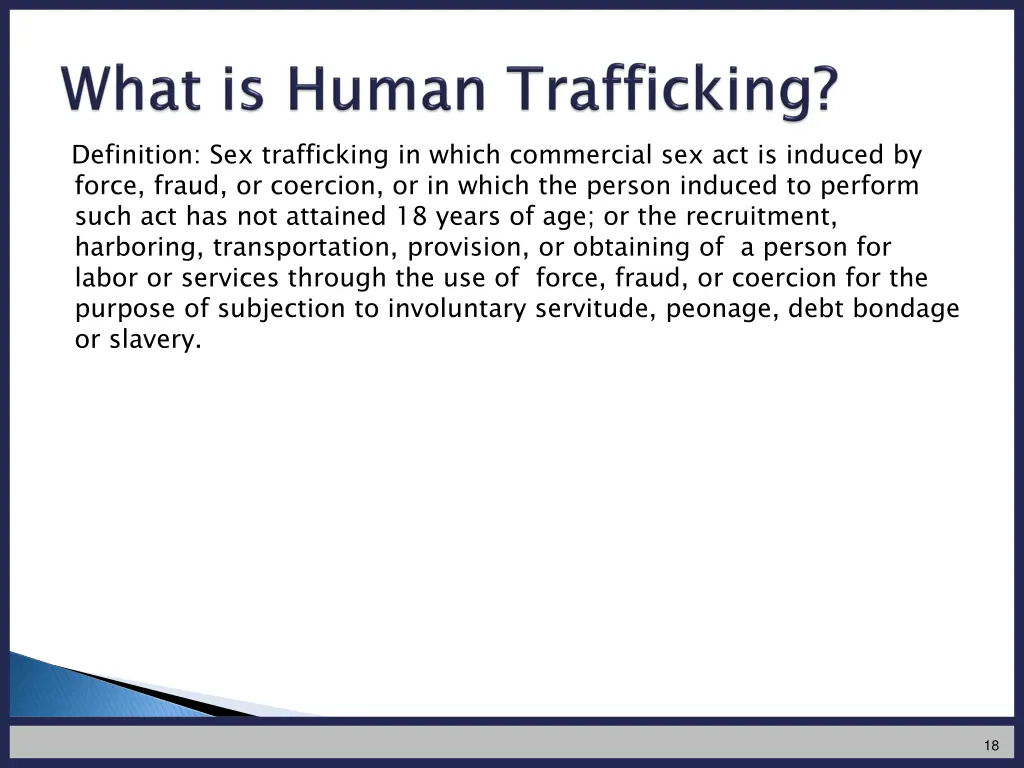 definition sex trafficking in which commercial