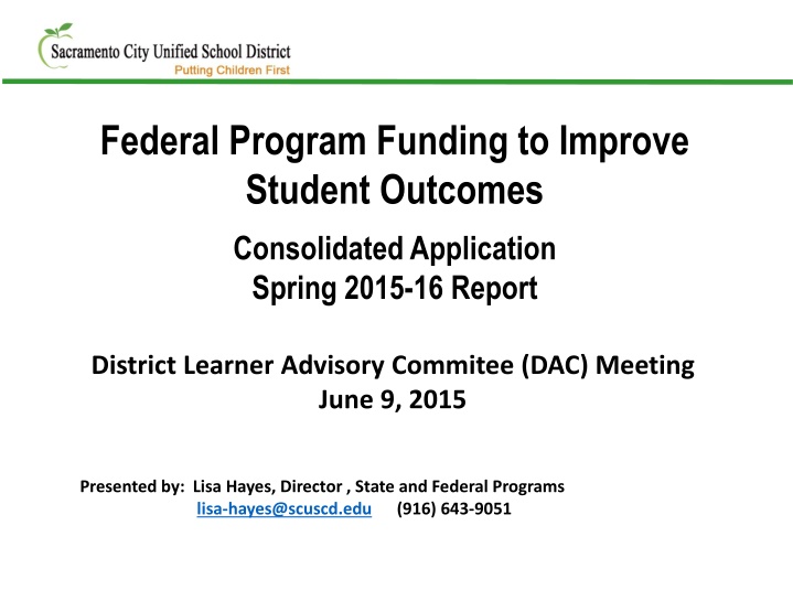 federal program funding to improve student