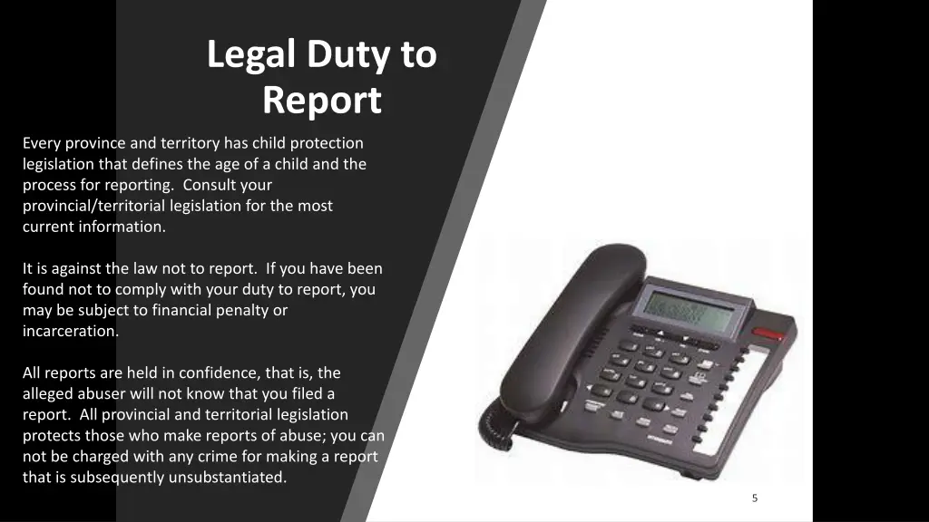 legal duty to report