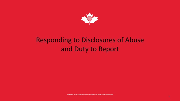 responding to disclosures of abuse and duty