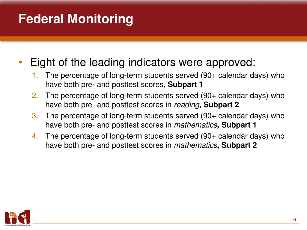 federal monitoring