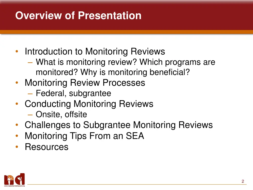 overview of presentation