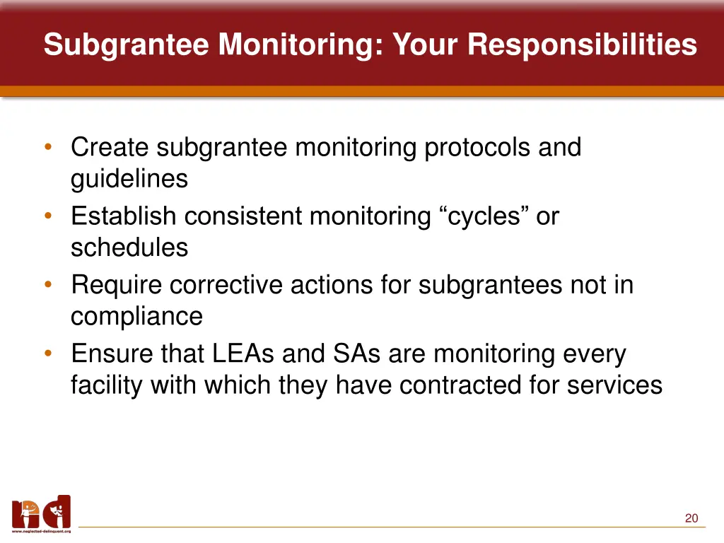 subgrantee monitoring your responsibilities