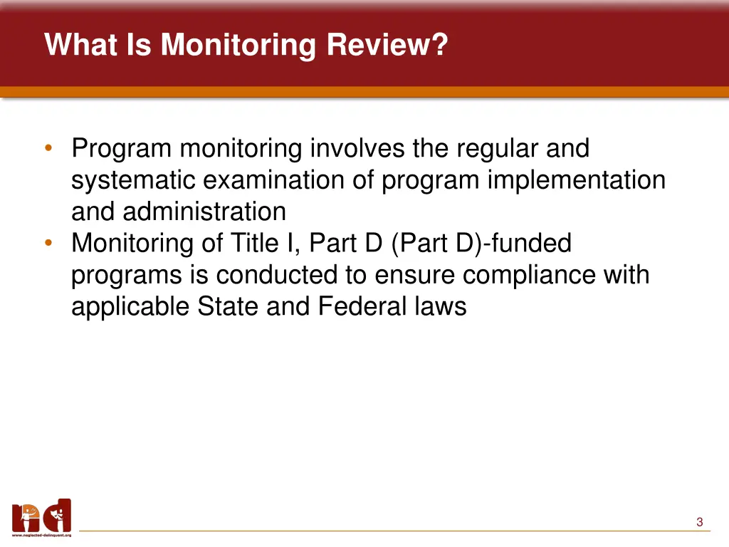 what is monitoring review