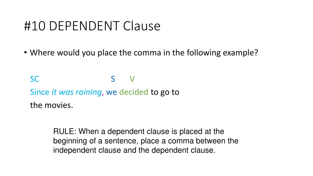 10 dependent clause 1