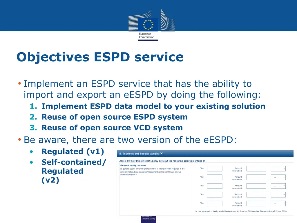 objectives espd service