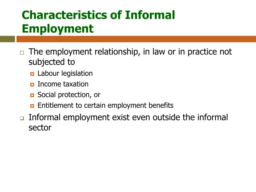 characteristics of informal employment