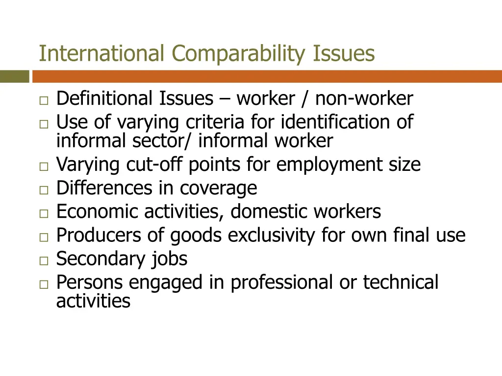 international comparability issues