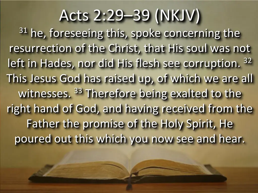 acts 2 29 39 nkjv 31 he foreseeing this spoke