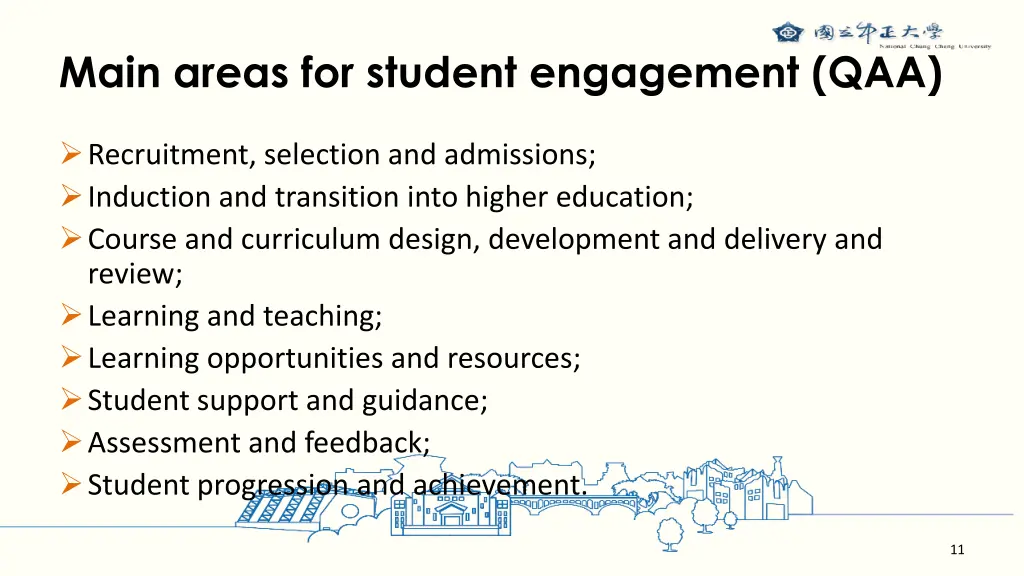 main areas for student engagement qaa