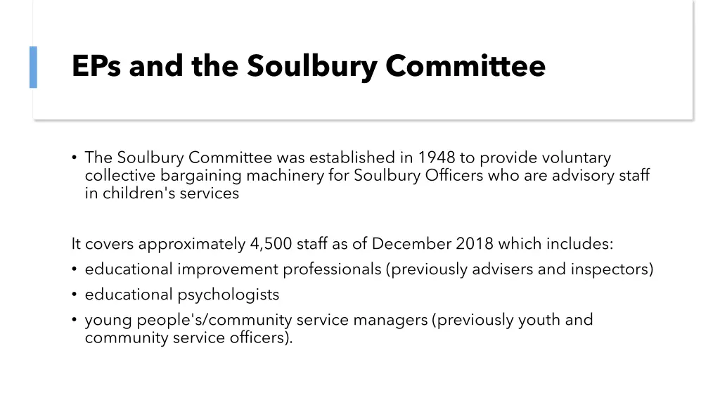 eps and the soulbury committee