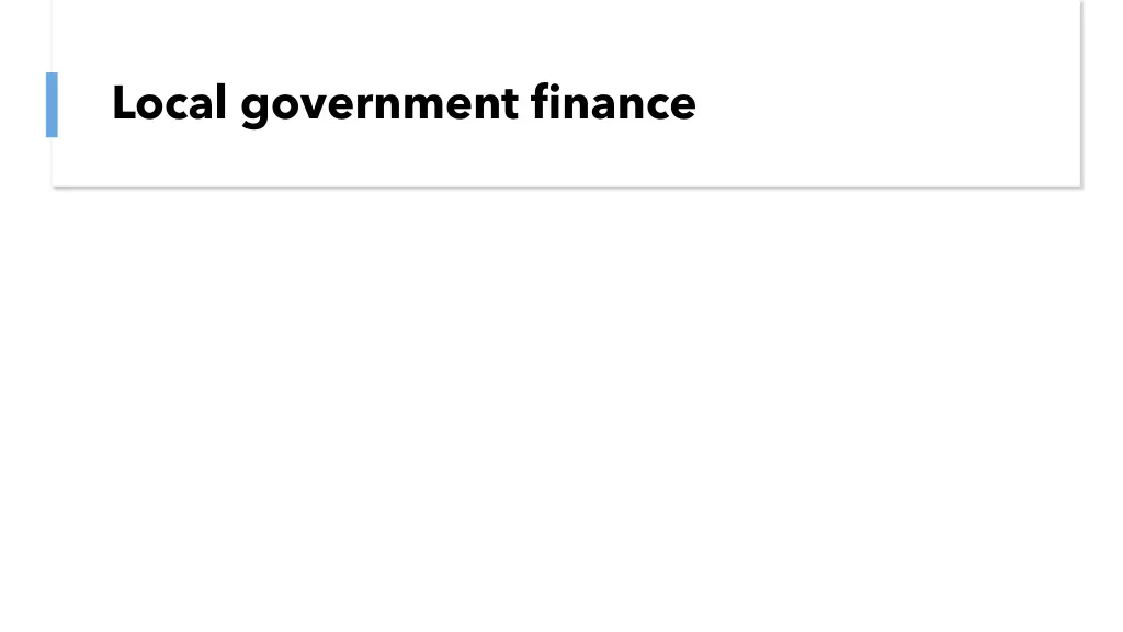 local government finance