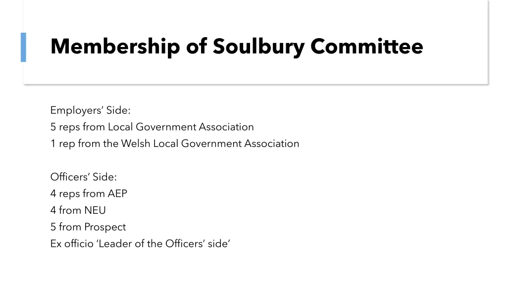 membership of soulbury committee