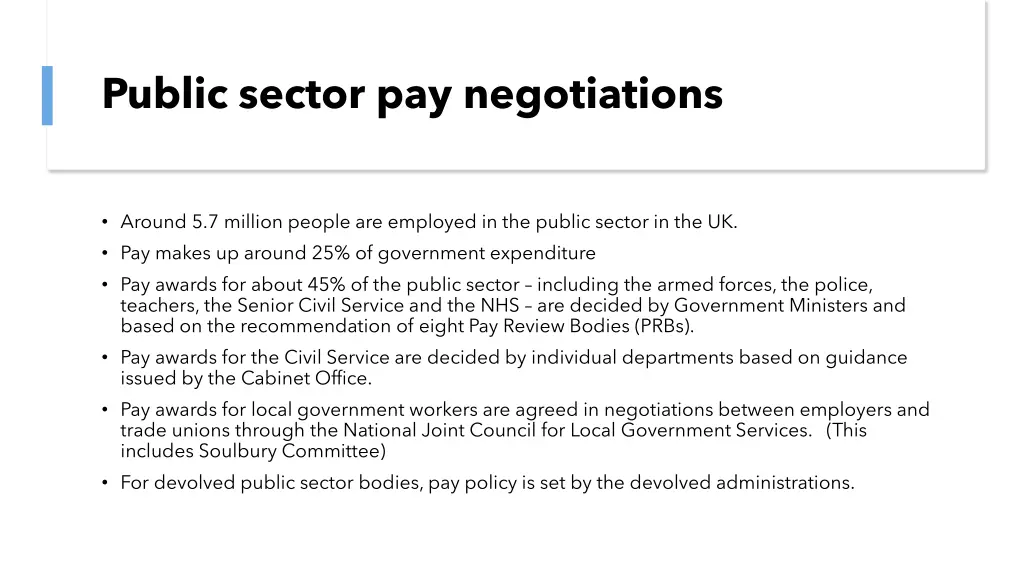 public sector pay negotiations