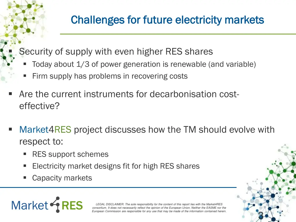 challenges for future electricity markets